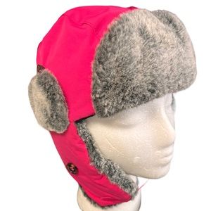 Calikids faux fur nylon waterproof pink girls earmuff hat